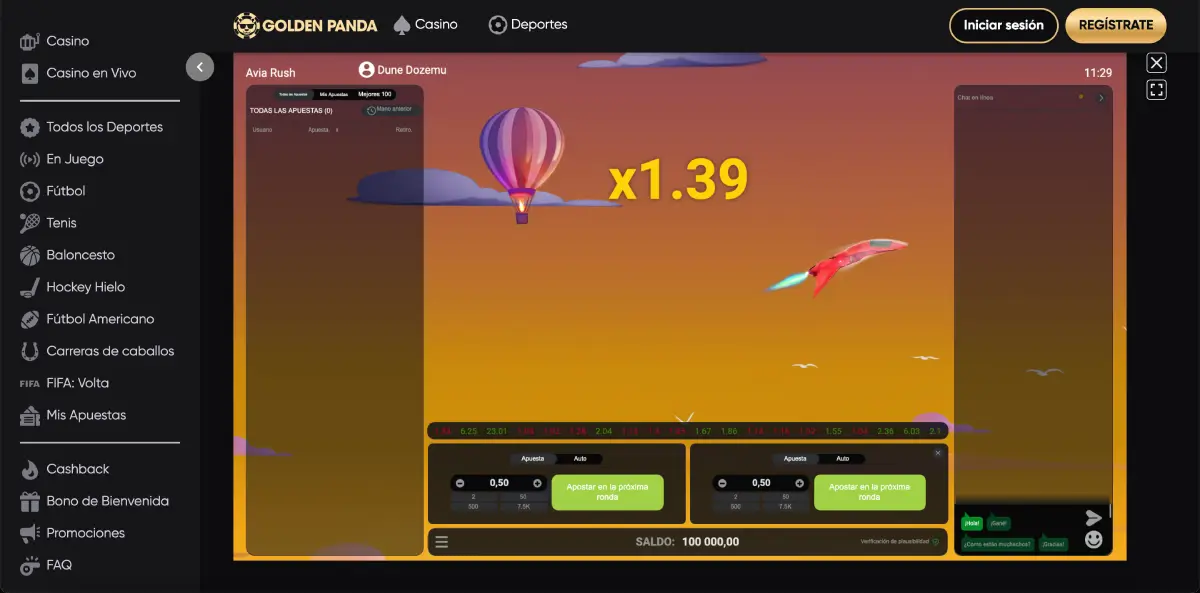 ライセンス取得済みのオンラインカジノでAvia Rushをプレイ開始